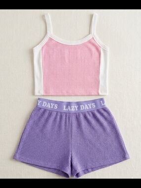 Pink & Purple Cami and Shorts Set- Youth Small